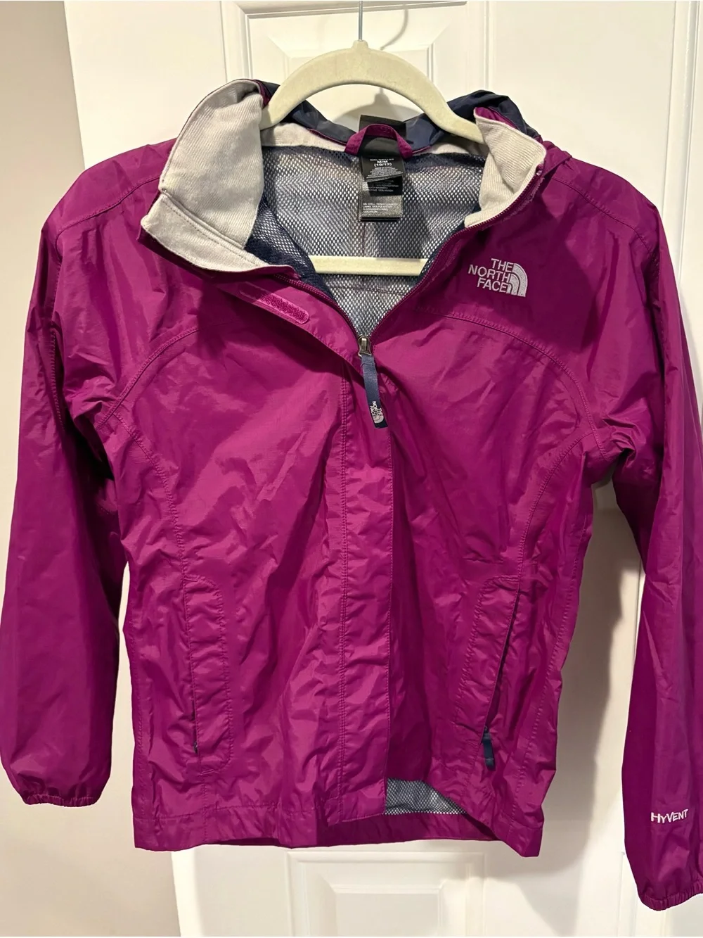 The North Face Girls' Magenta Hooded Rain Jacket